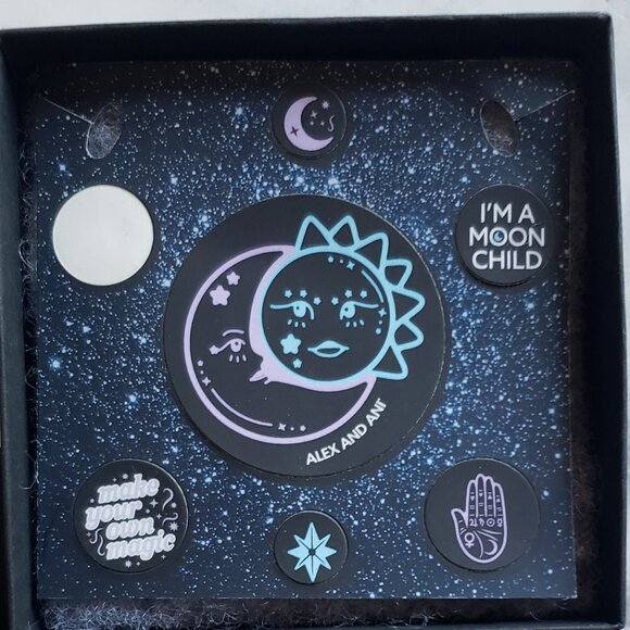 New ALEX AND ANI "I’m A Moon Child” Celestial Charm Bracelet Starburst - Picture 4 of 9